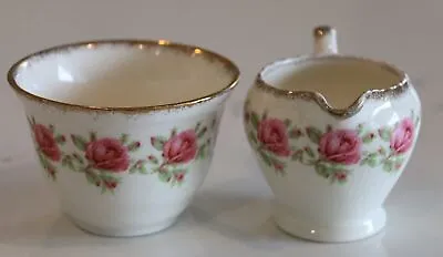 Buy Vintage Crown Ducal Britannia Rose Creamer Jug & Sugar Bowl - Pink Roses • 28.46£