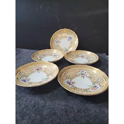 Buy Antique Cauldon China Floral Gilt SAUCERS(5) Tiffany & Co Hand Painted 1622T • 234.86£