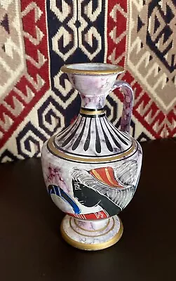 Buy Vintage Greek Pottery Vase By Giannis Rhodes Hand Painted 7” • 38.37£
