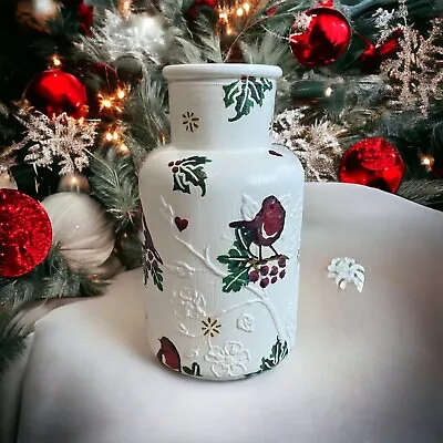 Buy Emma Bridgewater Inspired Robins Handmade Decorated Vase Unique One Off • 15.99£