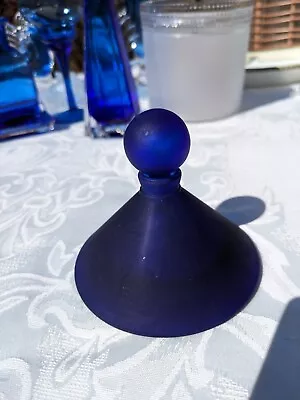 Buy Blue Frosted Glass Perfume Bottle 3 Inches Tall • 9.50£