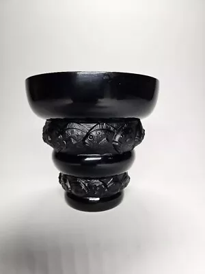 Buy French Art Deco Black Glass Vase 1930s Sabino • 1,180.09£