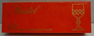 Buy Vintage Bristol Port Sherry Bohemia Crystal Glasses X 6 / 90ml Boxed Czech • 20.32£