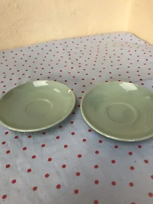 Buy Vintage Woods Ware Beryl Green Small Espresso Saucers Set Of 2 Replacements • 6£