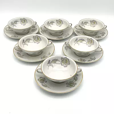 Buy 6 Thomas Of Germany Pastel Poppy Porcelain Cream Soup Bowls Saucers - EUC • 81.60£