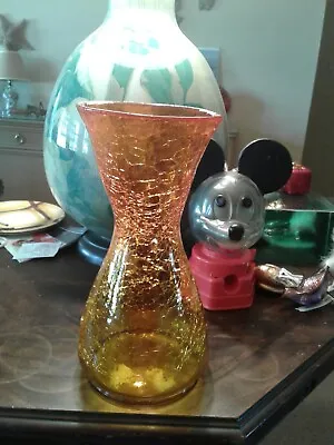 Buy Rare Blenko Vintage Tangerine (aka Amberina) Crackle Glass Vase ~HTF ~ 11  Tall • 71.93£