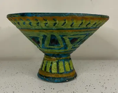Buy Vintage Londi Bitossi Raymore Italy Art Pottery Compote Footed Bowl Lava Glaze • 130.29£