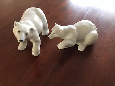 Buy Pair Of Pretty China Polar Bears By Franz In Royal Copenhagen Style. Immaculate • 40£