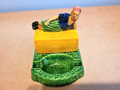 Buy Collectable Vintage Japanese Pottery Majolica Style Ashtray & Matchbox Holder. • 9.99£