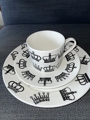 Buy Queens Silhouette Crowns Cup Saucer And Plate. Excellent Condition. • 9.99£