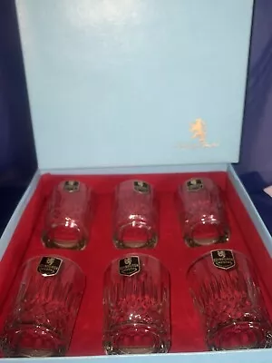 Buy Vintage Boxed 6 X EDINBURGH CRYSTAL Whisky Glasses (UNUSED) • 30£
