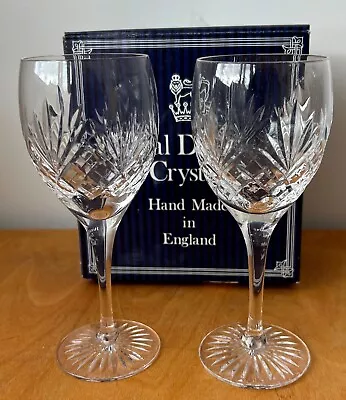 Buy Vintage Royal Doulton Crystal - Westminster Design – Set Of 2 Wine Glasses • 19.99£