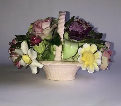 Buy 1970s Royal Adderley Bone China Flower Basket.Valentine's Or Mothers' Day Gift ! • 15£