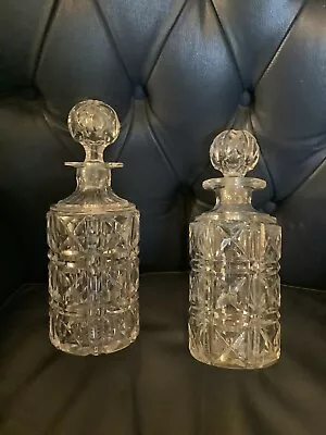 Buy Antique Cut Glass Decanters X 2 • 60£