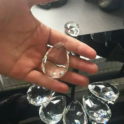 Buy 10PCS Teardrop Crystal Glass Beads Ornaments Xmas Hanging Decor Lots • 3.47£