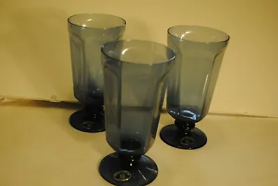 Buy Lenox Brand Antique Set Of Two Blue Stemmed Crystal Drinking Glasses  • 38.33£