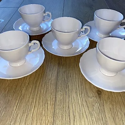 Buy Tuscan Fine Bone China Pink Cup And Saucers Set Of 5  • 10£