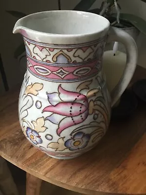 Buy Charlotte Rhead Pottery Burnley Ware Jug Hand Painted Lustre Tulips Signed C1950 • 36£