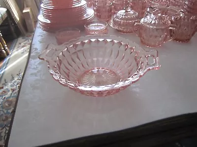 Buy Vintage Jeannette Glass - Windsor  Pink  9  Bowl With 2 Handles (2 Available) • 17.37£