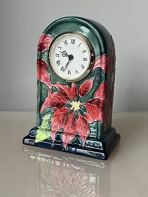 Buy Old Tupton Ware Clock. Red Flowers Hand Painted . 17cm Tall. Working. • 16.99£