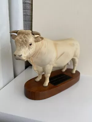 Buy Beswick Connoisseur Charolais Bull - On Wooden Plinth - Model No. A2463A • 56.99£
