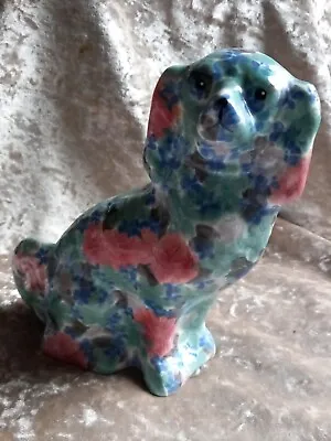 Buy Vintage Floral Park Rose Pottery Bridlington Mantle Spaniel Dog 21cm Vgc  • 25£