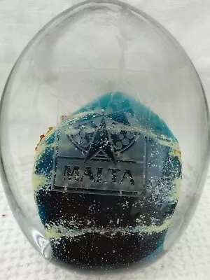 Buy Vintage Maltese Mdina Art Glass Paperweight Etched Maltese Cross Malta 1970's • 14.99£