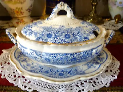 Buy STIRLING K & Co Rd No 145492 1890 Antique Tureen Blue And White • 50£