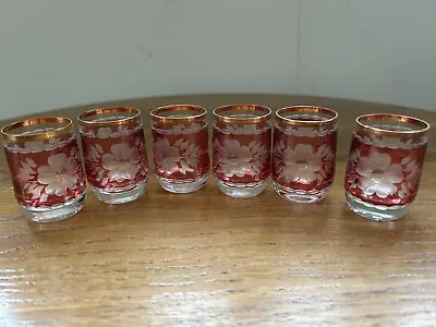 Buy Set Of 6 Small Czech Bohemian Glass Shot Glasses In Box • 14.50£