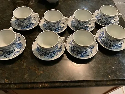 Buy Vintage 8 Blue Danube  China Coffee /Tea Cup & Saucers Blue Onion Pattern Japan • 75.99£