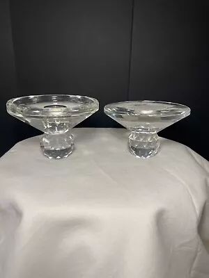 Buy Cut Glass ‘crystal’ Candle Holders (2) - 750g • 9.50£