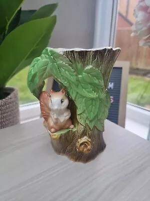Buy Vintage Eastgate Pottery Withernsea England Fauna Squirrel Tree Trunk Vase - 6   • 10£