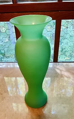 Buy Frosted Satin Green Vase Art Deco • 11.34£