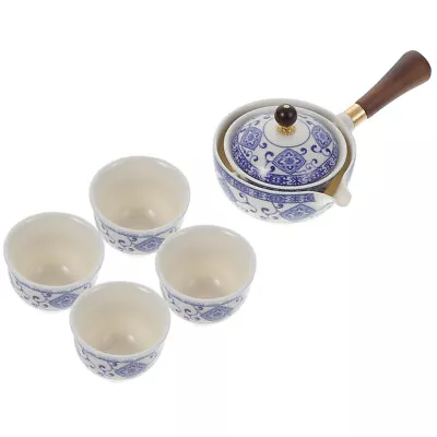 Buy Portable Glass Tea Set With Stove And 4 Heat-Resistant Cups  • 36.35£