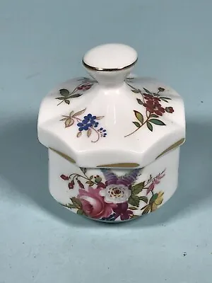 Buy Hammersley Bone China Octagonal Floral Lidded Trinket Pot • 4.99£