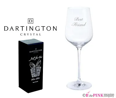 Buy DARTINGTON Crystal Hand Engraved  BEST FRIEND  Single Wine Glass Gift Box • 9.99£