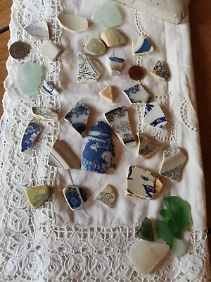 Buy Beach Pottery Glass  Shards Finds Scottish West Coast  Pk 3 • 7£