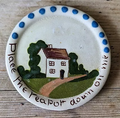 Buy Vint. Watcombe?  Pottery Cottage Motto Circular Teapot Stand Place Teapot On Me • 4.99£
