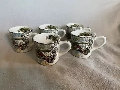 Buy Johnson Brothers The Friendly Village Mugs Cups Coffee Set Of 5 Covered Bridge • 30.73£