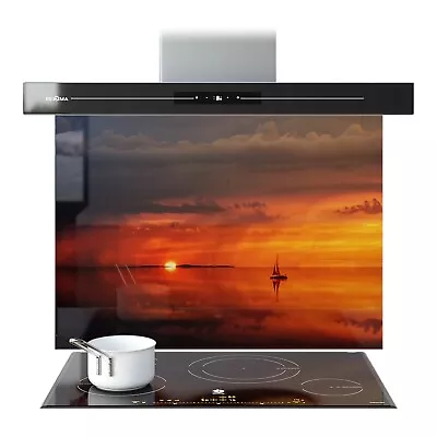 Buy Kitchen Glass Splashback Toughened Cooker ANY SIZE Sunset Sky Clouds View • 97.64£