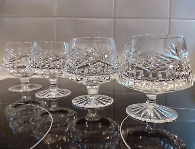 Buy Set Of 4 Cut Glass Brandy Glasses, Irish Tyrone Crystal, Slieve Donard Design • 57£