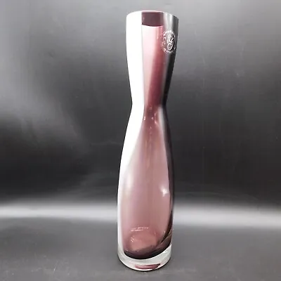 Buy Purple Amethyst & White Hand Blown Art Glass Vase 11.75  Tall • 16.88£