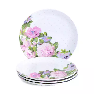 Buy LAURA ASHLEY 4pk Aveline 8  Melamine Salad Plates Spring Lavender Floral NEW • 33.16£