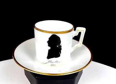 Buy Antique Thomas Bavaria Porcelain Silhouette 2  Demitasse Cup & Saucer Set 1924 • 60.29£