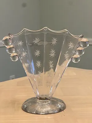 Buy Fenton Glass Art Deco Etched Fan Vase #349 Depression Glass • 47.15£