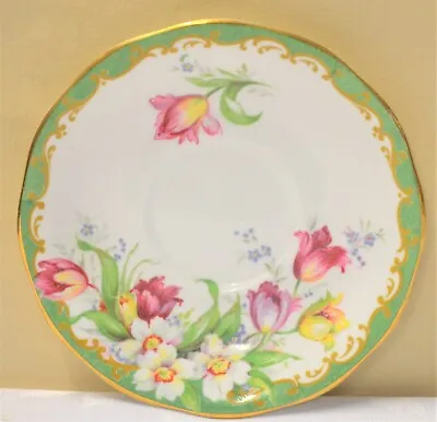 Buy 1 X   Bell China Narcissus Saucer  For Tea Cup Green White Pink  Flowers • 6£