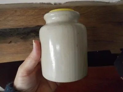 Buy Vintage Off White Glazed Stoneware Plain Storage Jar Utensil Pots ~ 11cm Tall • 8.50£