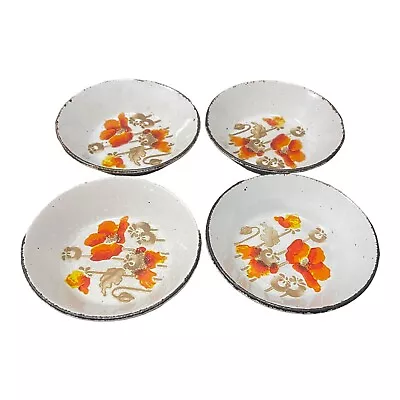 Buy MIDWINTER AUTUMN Floral Poppy ~ Set Of 4 Cereal Bowls ~  Stonehenge ENGLAND • 29.99£