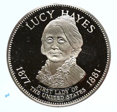 Buy 1972 FM US USA White House FIRST LADY Lucy Hayes OLD PROOF Silver Medal I95826 • 473.23£