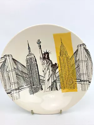 Buy Poole Pottery  Cities In Sketch  Dinner Bowl 17cm 7  New York Statue Design Z396 • 5.69£
